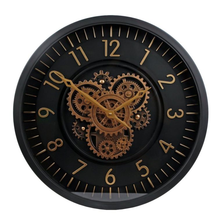 Metalen Radarklok Vincent 46x8 cm Zwart/Goud | Kopen bij Flickmyhouse