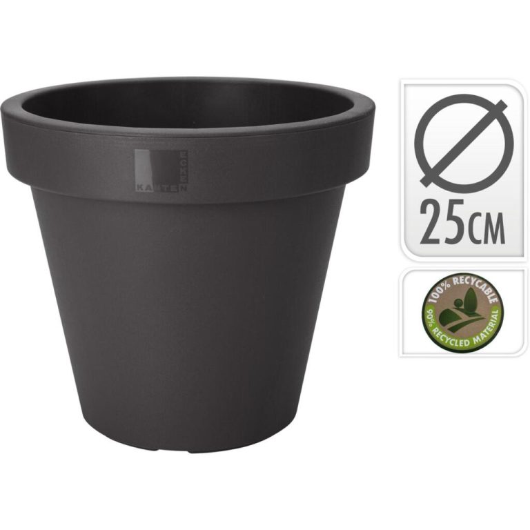 Bloempot Rond 25 cm Antraciet | Kopen bij Flickmyhouse