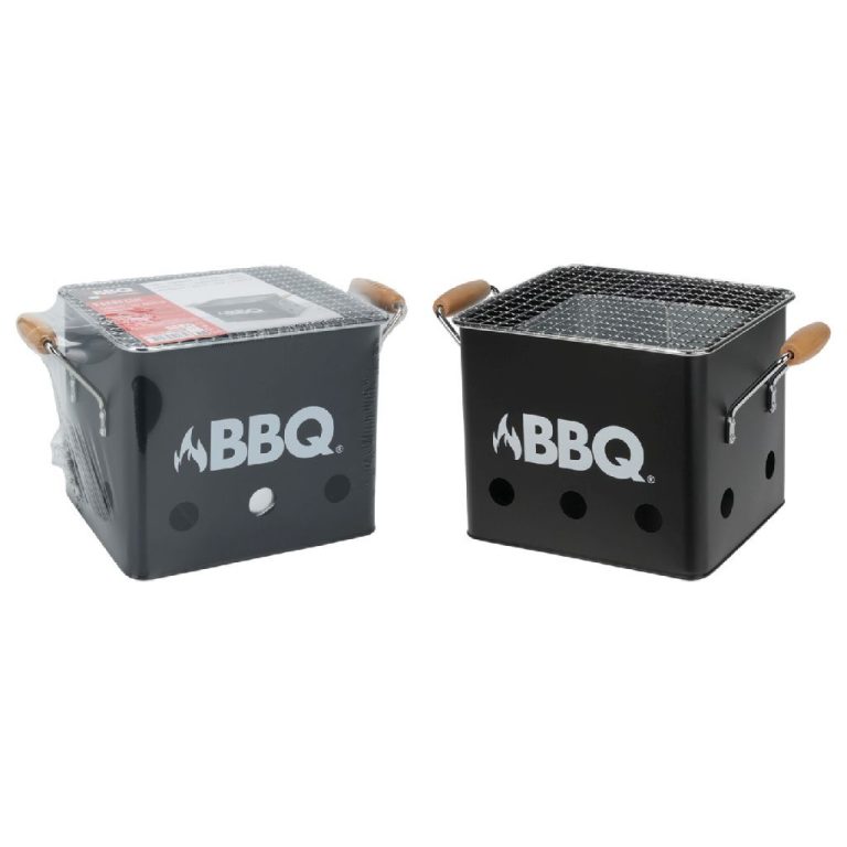 BBQ Kubus Mini Barbecue 28.5x15.5x15 cm Zwart | Kopen bij Flickmyhouse