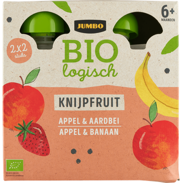 Jumbo Biologisch Knijpfruit 6+ Maanden 4 x 90 g | Flickmyhouse