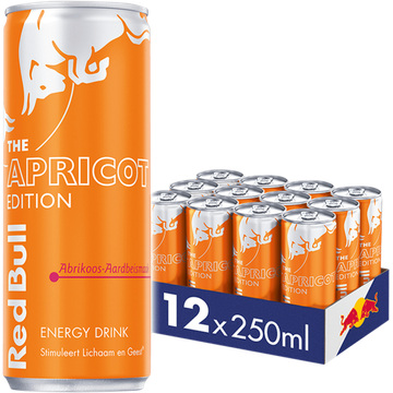 Red Bull Energy Drink AbrikoosAardbeismaak The Apricot Edition 12 x 250 ml bij Jumbo | Flickmyhouse