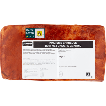 Jumbo King Size Barbecue Buik met Zwoerd Gekruid 1 kg | Flickmyhouse