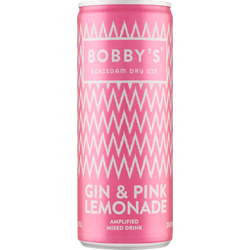 Bobby's Gin & Pink Lemonade Amplified Mixed Drink 250 ml bij Jumbo | Flickmyhouse