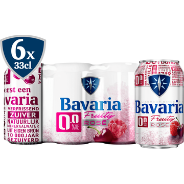 Bavaria Fruity Rose 0.0% Alcoholvrij Blik 6 x 330ML bij Jumbo | Flickmyhouse