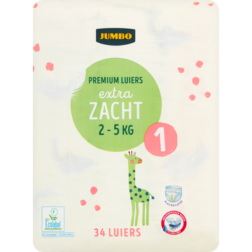 Jumbo Premium Luiers Maat 1 25 kg 34 Stuks | Flickmyhouse