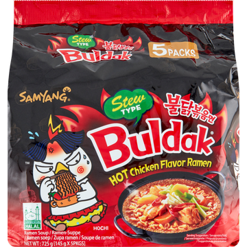 Samyang Buldak Hot Chicken Flavor Ramen Stew Type 5 x 145 g bij Jumbo | Flickmyhouse