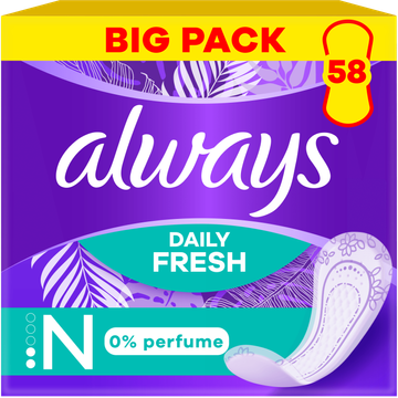 Always Daily Fresh Normal 0% Parfum x58 bij Jumbo | Flickmyhouse