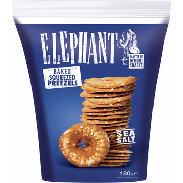 Elephant Baked Squeezed Pretzels Sea Salt 180 g bij Jumbo | Flickmyhouse