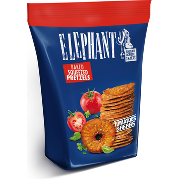 Elephant Baked Squeezed Pretzels Tomatoes & Herbs 160 g bij Jumbo | Flickmyhouse