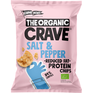The Organic Crave Protein Chips Salt & Pepper 30 g bij Jumbo | Flickmyhouse