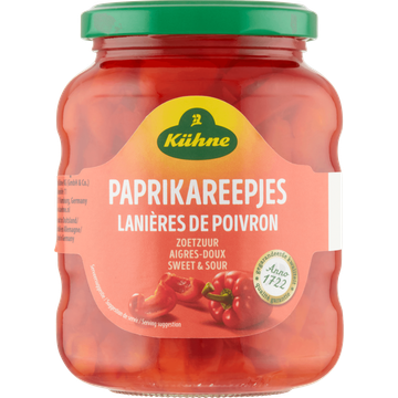 Kuhne Paprikareepjes Zoetzuur 320 g bij Jumbo | Flickmyhouse