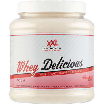 XXL Nutrition Whey Delicious Strawberry Flavor 450 g bij Jumbo | Flickmyhouse