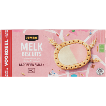 Jumbo Melkbiscuits Aardbeiensmaak Voordeelverpakking 9 Stuks | Flickmyhouse