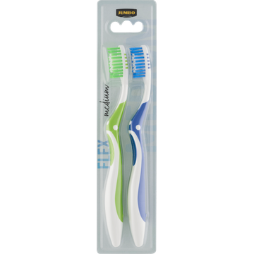 Jumbo Flex Medium Tandenborstel 2 Stuks | Flickmyhouse