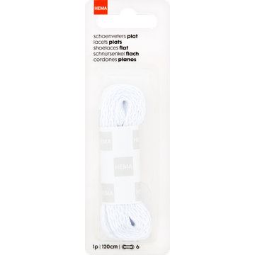 HEMA Schoenveters Plat Wit 120 cm bij Jumbo | Flickmyhouse