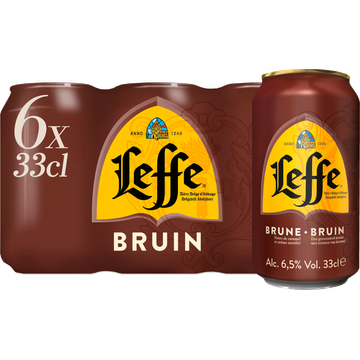 Leffe Bruin Belgisch Abdijbier Blik 6 x 330ML bij Jumbo | Flickmyhouse