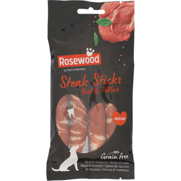Rosewood Steak Sticks Medium Beef 90g bij Jumbo | Flickmyhouse