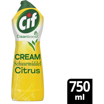 Cif CleanBoost Schuurmiddel Cream Citroen 750 ml bij Jumbo | Flickmyhouse
