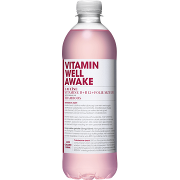 Vitamin Well Awake Cafeine Vitamine D + B12 + Foliumzuur met de Smaak Van Framboos 500 ml bij Jumbo | Flickmyhouse