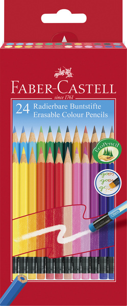 Faber Castell FC-116625 Kleurpotloden Faber-Castell Etui 24 Stuks Uitwisbaar | Kopen bij Flickmyhouse