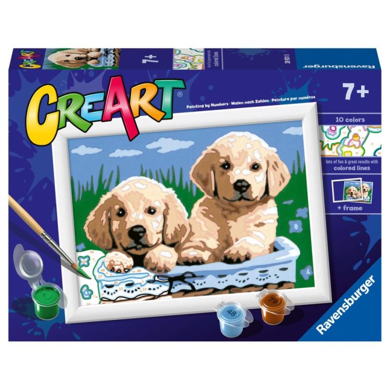 Ravensburger CreArt Schilderen op Nummer Schattige Puppy's | Kopen bij Flickmyhouse