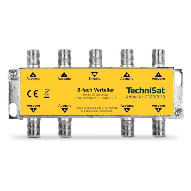 Technisat 8-Weg Verdeler Geel/Zilver | Kopen bij Flickmyhouse