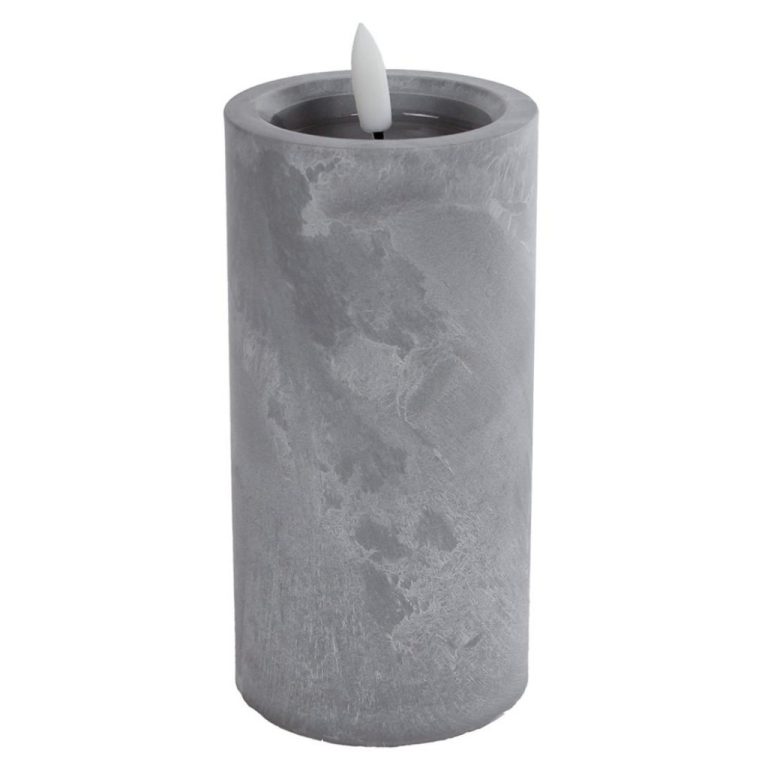 LED Kaars Ivar 7.5x15 cm Beton Grijs | Kopen bij Flickmyhouse