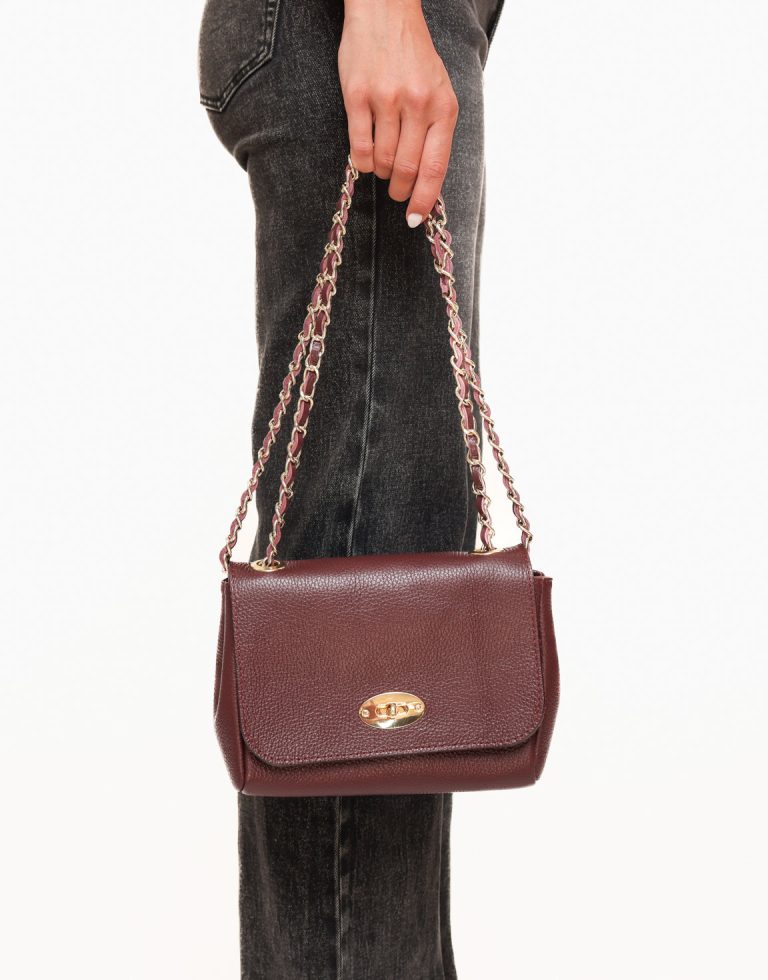 Bordeaux Leren Crossbody - Tas | Olivia & Kate