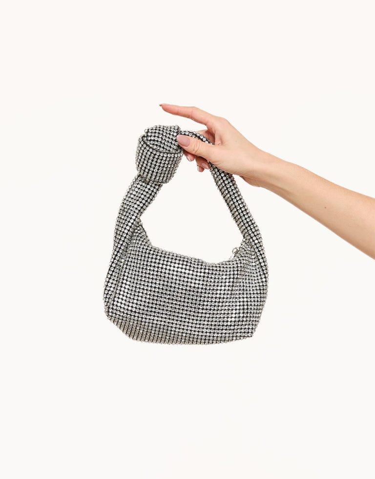 Zilveren Glitter Stenen - Tas | Olivia & Kate
