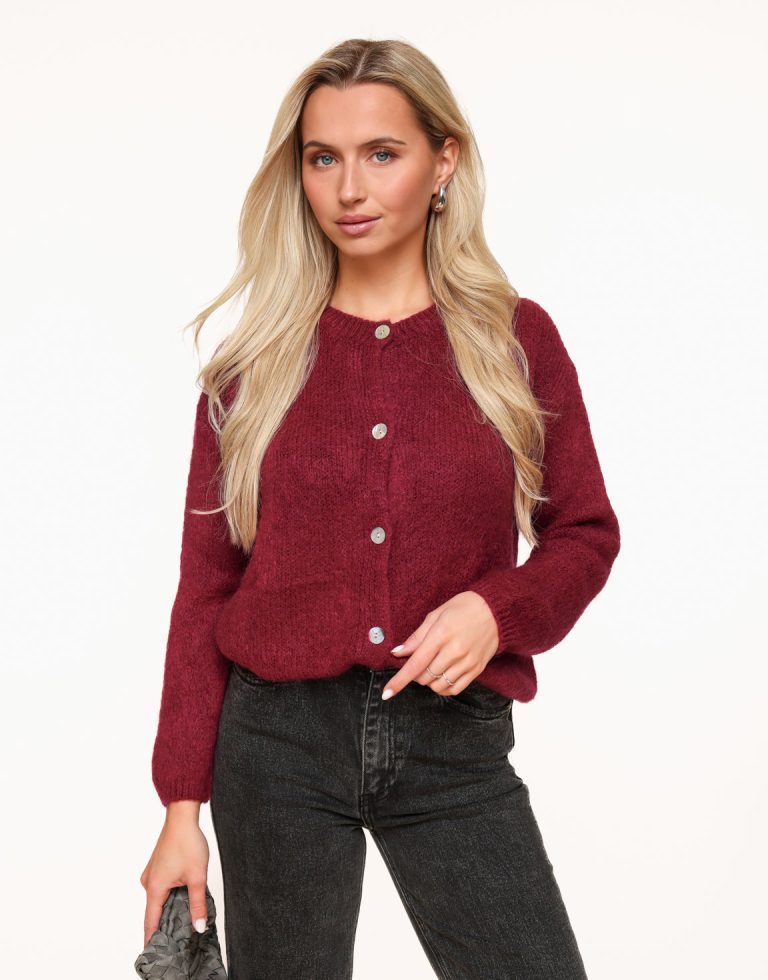 Burgundy Rode Gebreide - Vest | Olivia & Kate