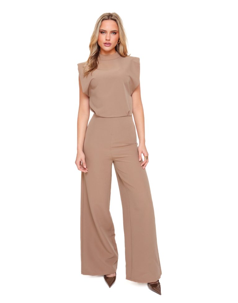 Camel Basic Mouwloze - Jumpsuit | Olivia & Kate