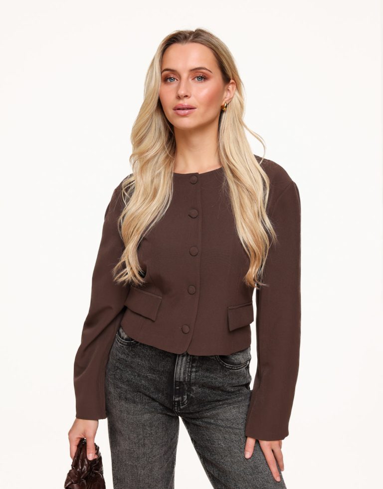 Donkerbruine F/W Edit Knopen - Jas | Olivia & Kate