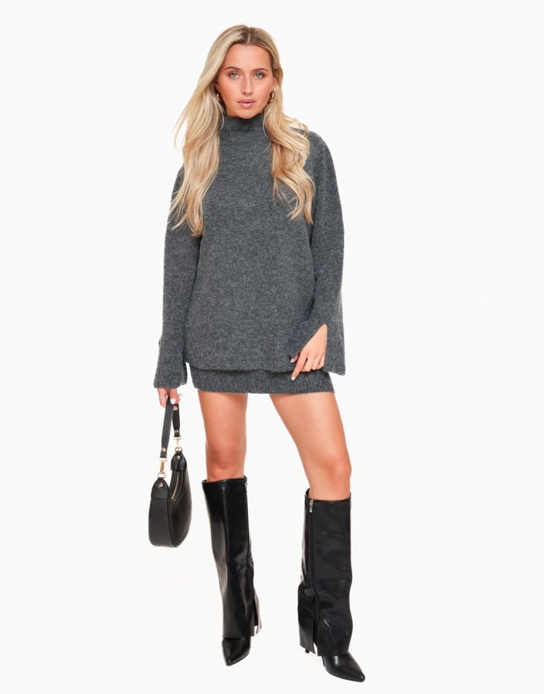 Donkergrijze Gebreide - Set | Olivia & Kate