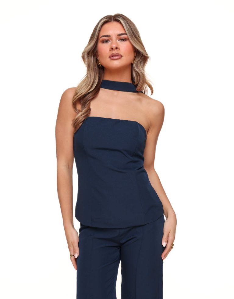 Navy Basic Strapless Hals - Top | Olivia & Kate