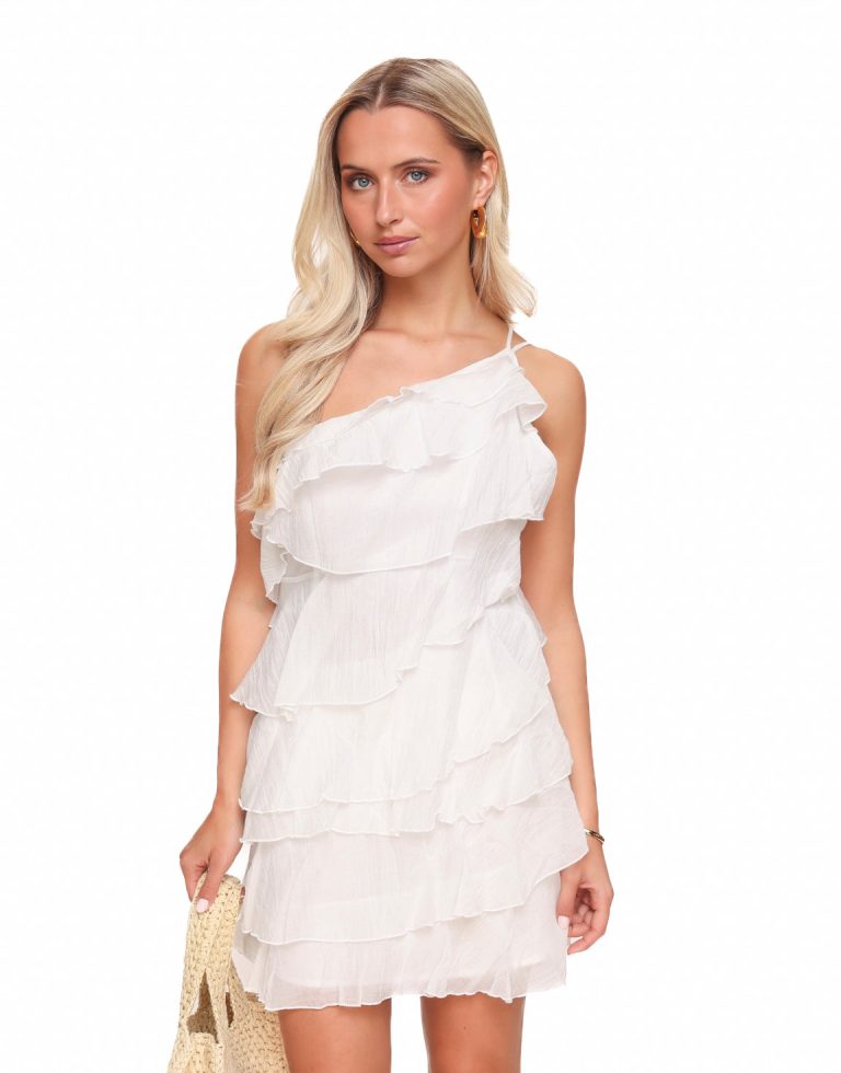 Witte Ruffel - Jurk | Olivia & Kate