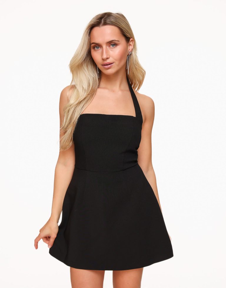 Zwarte Basic Uitlopende - Jurk | Olivia & Kate