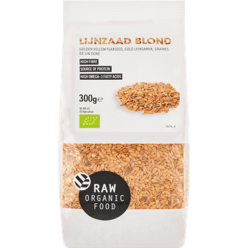 Raw Organic Food Lijnzaad Blond 300 g bij Jumbo | Flickmyhouse