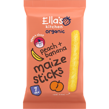 Ella's Kitchen Maize sticks perzik + banaan 7+ biologisch 16 g bij Jumbo | Flickmyhouse