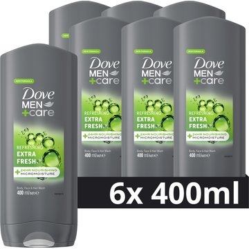 Dove Men+Care 3in1 Douchegel Extra Fresh 400 ml 6x 400 ML bij Jumbo | Flickmyhouse