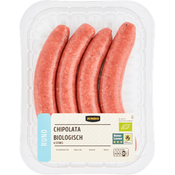 Jumbo Biologisch Chipolata Rund 4 Stuks | Flickmyhouse