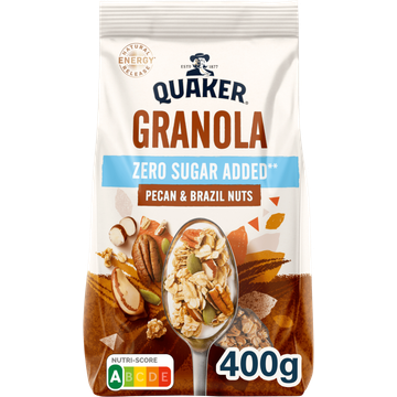 Quaker Zero Sugar Added Granola Pecan & Paranoten 400 gr bij Jumbo | Flickmyhouse