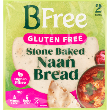 BFree Gluten Free Stone Baked Naan Bread 2 Stuks 240 g bij Jumbo | Flickmyhouse