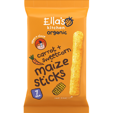 Ella's Kitchen Maize sticks wortels + mais 7+ biologisch 16 g bij Jumbo | Flickmyhouse