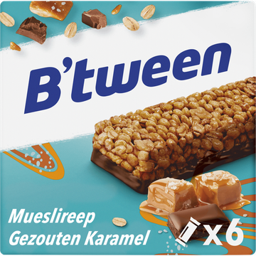 B'tween Mueslireep Gezouten Karamel 6 x 23g bij Jumbo | Flickmyhouse