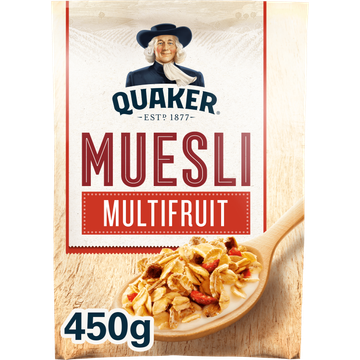Quaker Muesli Multifruit Ontbijtgranen 450 gr bij Jumbo | Flickmyhouse