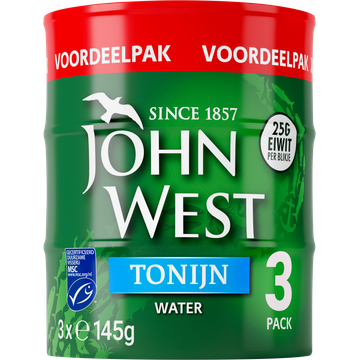 John West Tonijnstukken in Water 3 x 145g bij Jumbo | Flickmyhouse