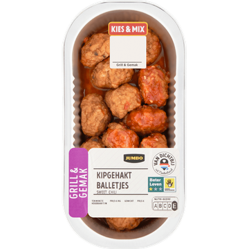 Jumbo Grill & Gemak Kipgehaktballetjes Sweet Chili 194 g | Flickmyhouse