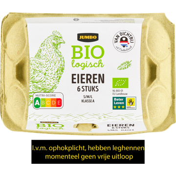 Jumbo Biologisch Eieren S/M/L 6 Stuks | Flickmyhouse