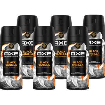 AXE Fine Fragrance Collection Premium Deodorant Bodyspray Black Vanilla 150 ml x 6 stuks bij Jumbo | Flickmyhouse
