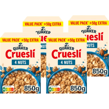 Quaker Cruesli 4 Noten Voordeelverpakking 4 x 850 gr bij Jumbo | Flickmyhouse